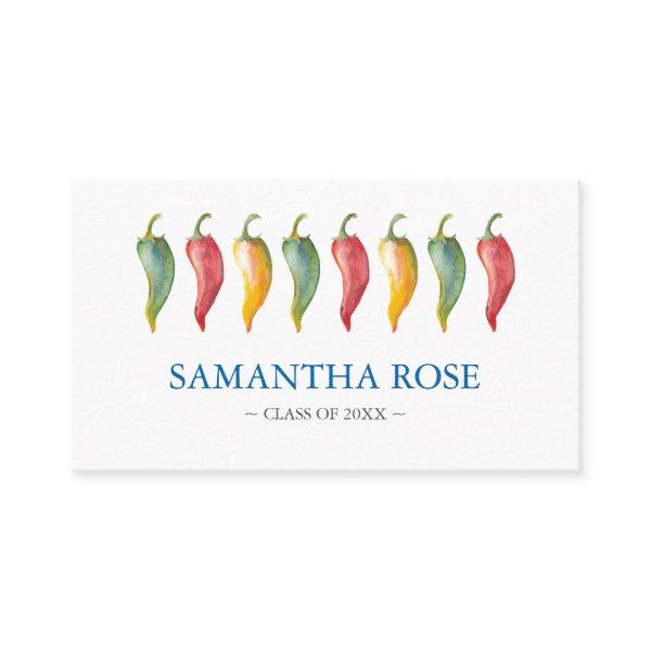 Chili Pepper Graduate Name Card