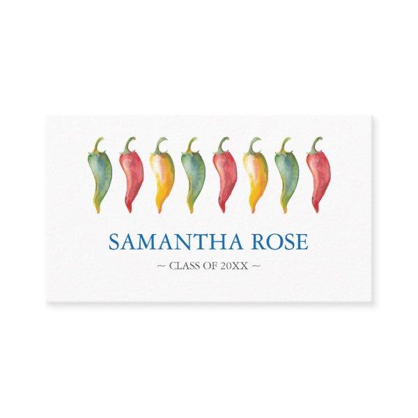 Chili Pepper Graduate Name Card