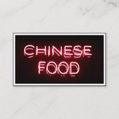 CHINESE FOOD - Red  Neon Sign