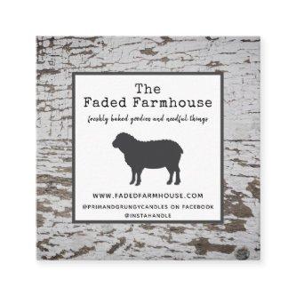 Chippy Wood Distressed Farmhouse Style  Square Bus Square