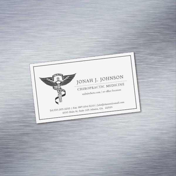 Chiropractor | Minimalist Lined Border  Magnet