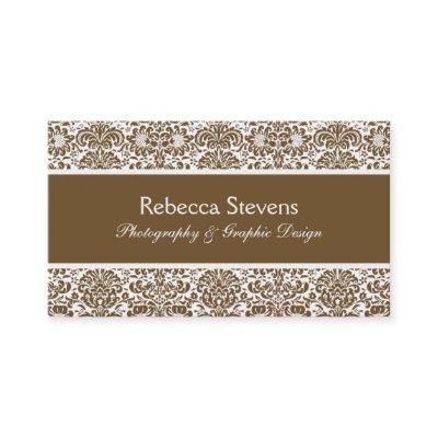 Chocolate and White Damask