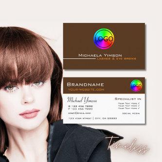 Chocolate Brown and White Elegant Chic with Logo