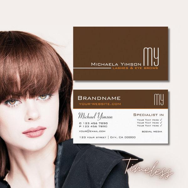 Chocolate Brown and White with Initials Elegant