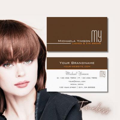 Chocolate Brown and White with Monogram Elegant