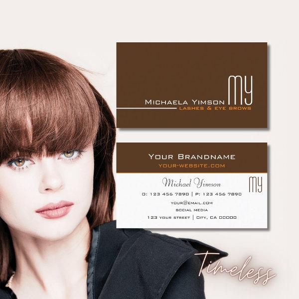 Chocolate Brown and White with Monogram Elegant