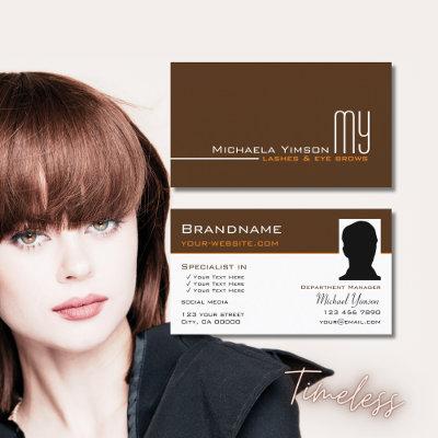 Chocolate Brown White with Monogram and Photo