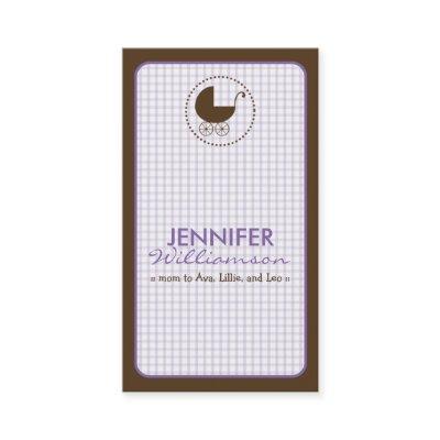 Chocolate Carriage Mommy Calling Card: lavender