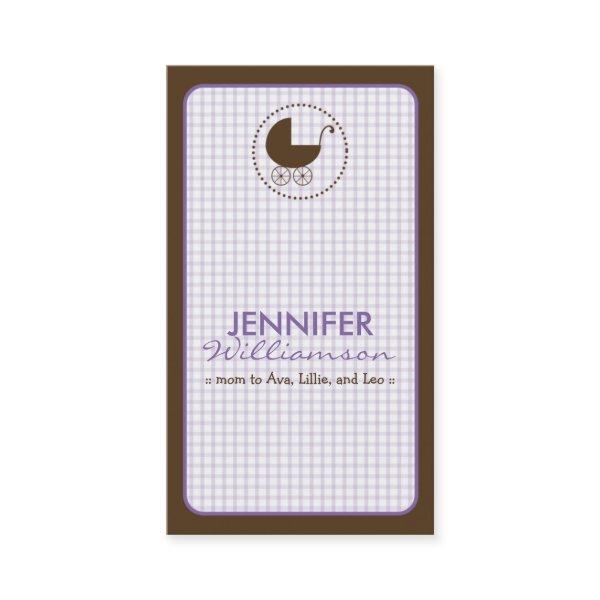Chocolate Carriage Mommy Calling Card: lavender