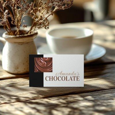 Chocolate Shop Chocolatier Black White Sweets Card