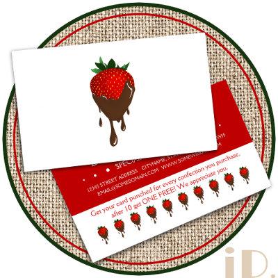 chocolate strawberries loyalty punch card