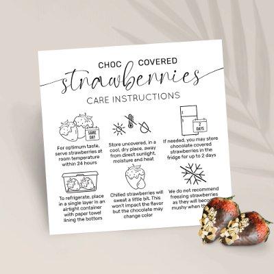 Chocolate Strawberries Minimal Care Instructions Square