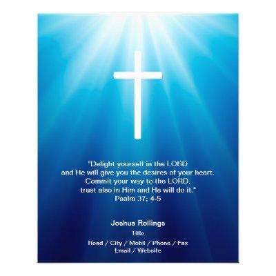 Christian Cross on blue background Flyer