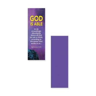 Christian GOD IS ABLE Ephesians 3:20 Mini Bookmark Calling Card