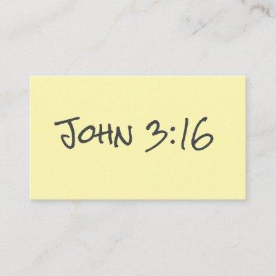 Christian Gospel Outreach John 3:16 Bible Verse Calling Card
