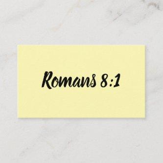 Christian Life Verse Bible Scripture Romans 8:1 Calling Card
