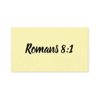 Christian Life Verse Bible Scripture Romans 8:1 Calling Card