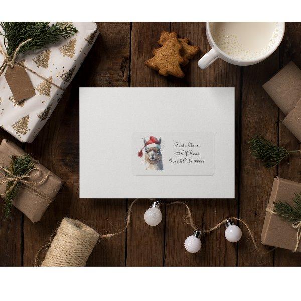 Christmas Alpaca, customizable Label
