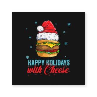 Christmas cheeseburger Happy Holidays with Cheese Square