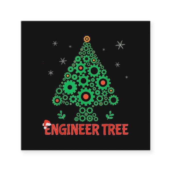 Christmas Engineer Tree Mechanical Engineering Square