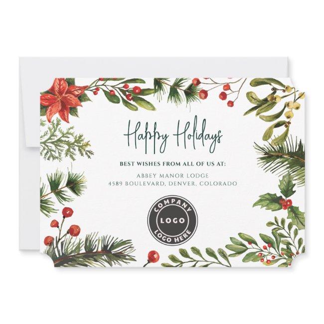 Christmas Greenery Business Greetings Holiday Card