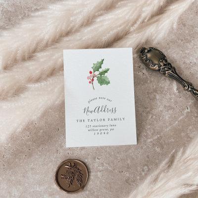 Christmas Greenery Change of Address Insert Card