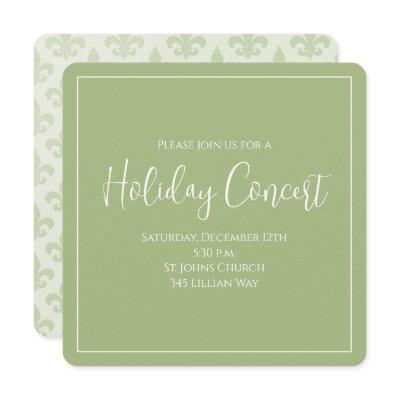 Christmas Holiday Elegant Fleur de Lis Pattern  Invitation