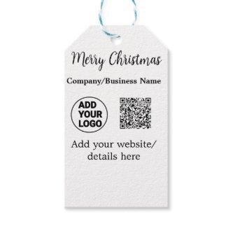 Christmas holidays add business logo name q r code gift tags