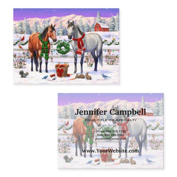 Christmas Horses in Snow