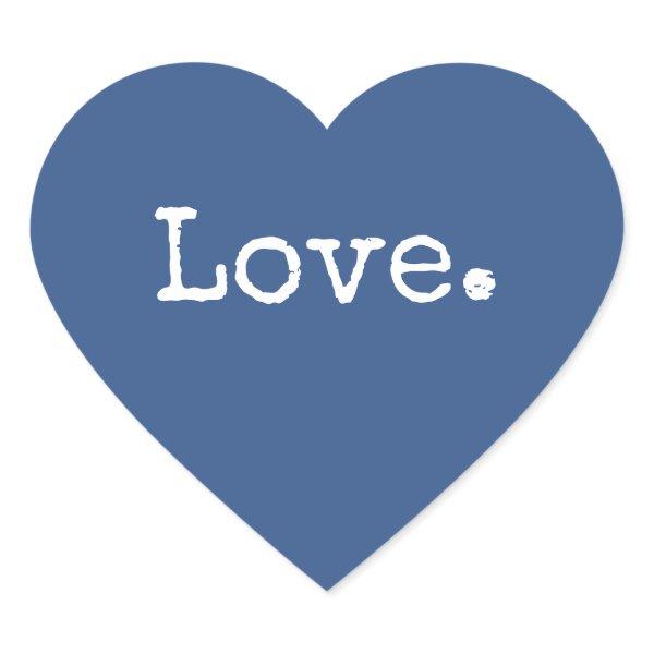Christmas Love Classic Blue Heart Sticker