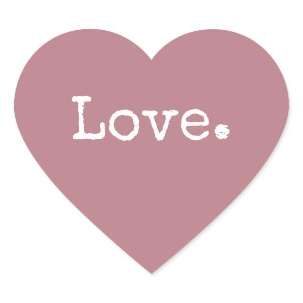 Christmas Love Dusty Rose Heart Sticker