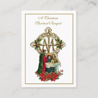 Christmas Nativity Spiritual Bouquet  Holy Card