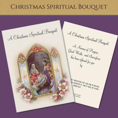 Christmas Nativity Spiritual Bouquet  Holy Card