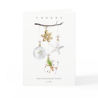 Christmas Ornaments Star Cookie Chime Cheers Card
