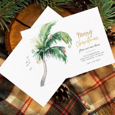 Christmas Palm Tree Holiday Moving Announcement