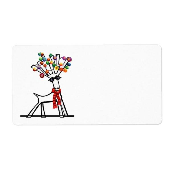 christmas party lights reindeer label