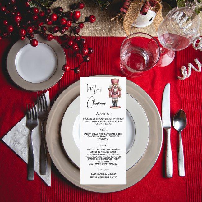 Christmas party nutcracker dinner menu card