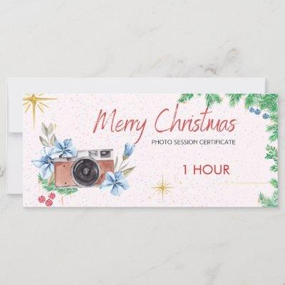 christmas photo session voucher, gift card