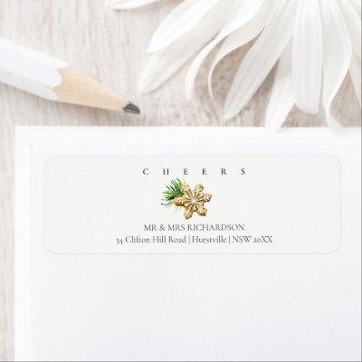 Christmas Pine Star Cookie Address Cheers Label