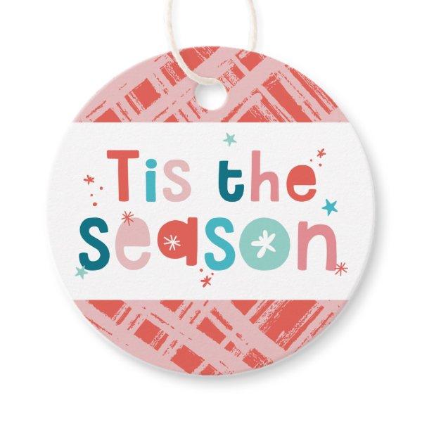 CHRISTMAS PRESENT fun typography tis the season Favor Tags