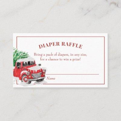 Christmas Red Truck Baby Shower Diaper Raffle