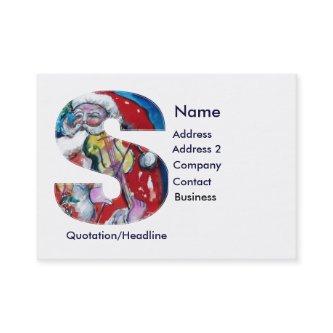 CHRISTMAS S LETTER  / SANTA  WITH VIOLIN MONOGRAM