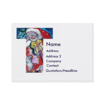 CHRISTMAS T LETTER  / SANTA  WITH VIOLIN MONOGRAM