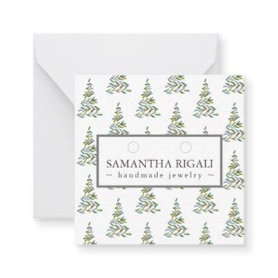 Christmas Tree Custom Jewelry Display Cards