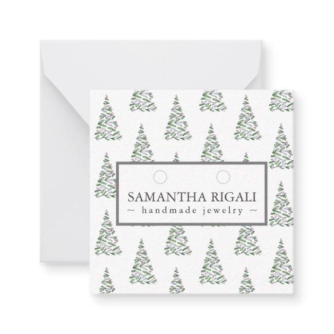 Christmas Tree Necklace Earrings Display Note Card