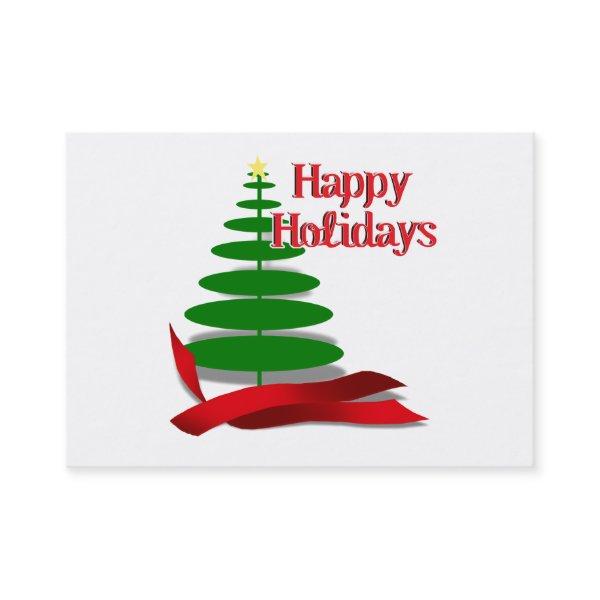 Christmas Tree with Red Ribbon