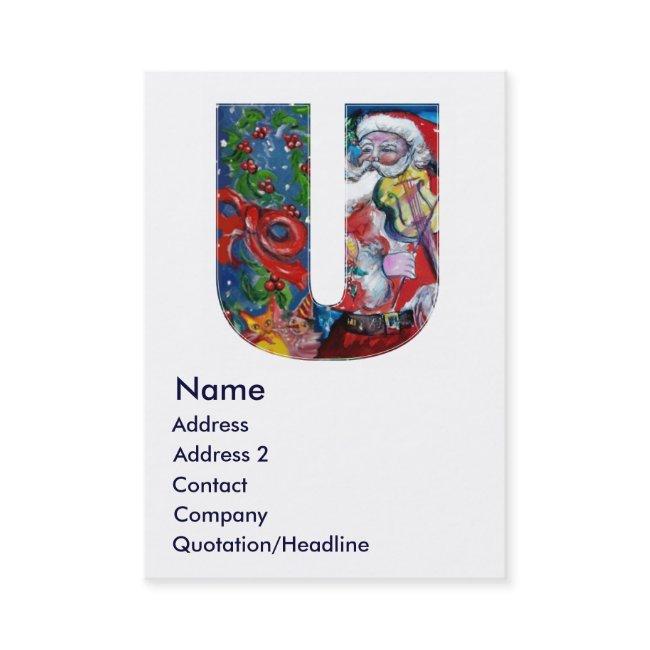 CHRISTMAS U LETTER / SANTA WITH VIOLIN MONOGRAM