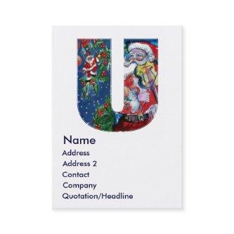 CHRISTMAS U LETTER  / SANTA  WITH VIOLIN MONOGRAM