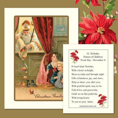 Christmas Vintage St. Nicholas Prayer Card