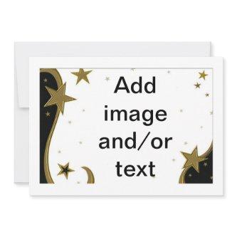 Christmas, Wedding, Anniversary Gold Stars Photo Holiday Card